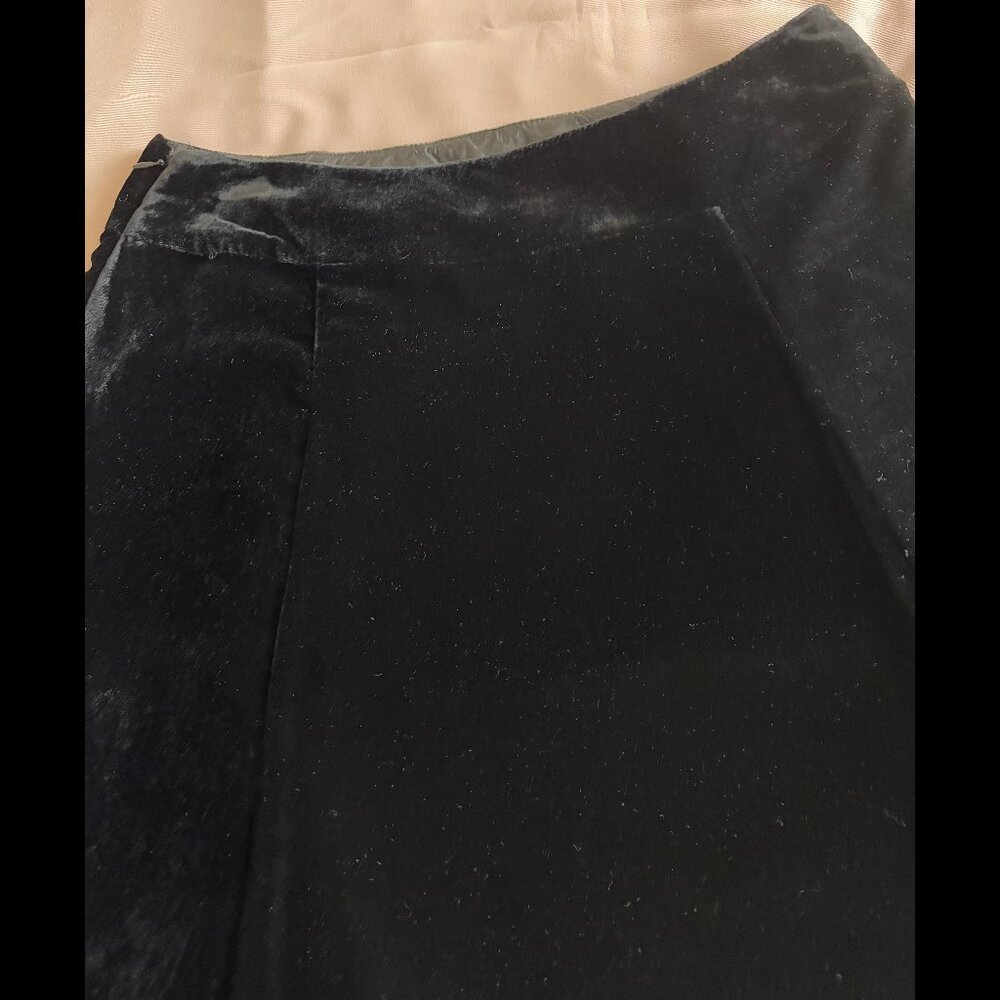 CHARTER CLUB Black velvet, gored-panel skirt. Size 10